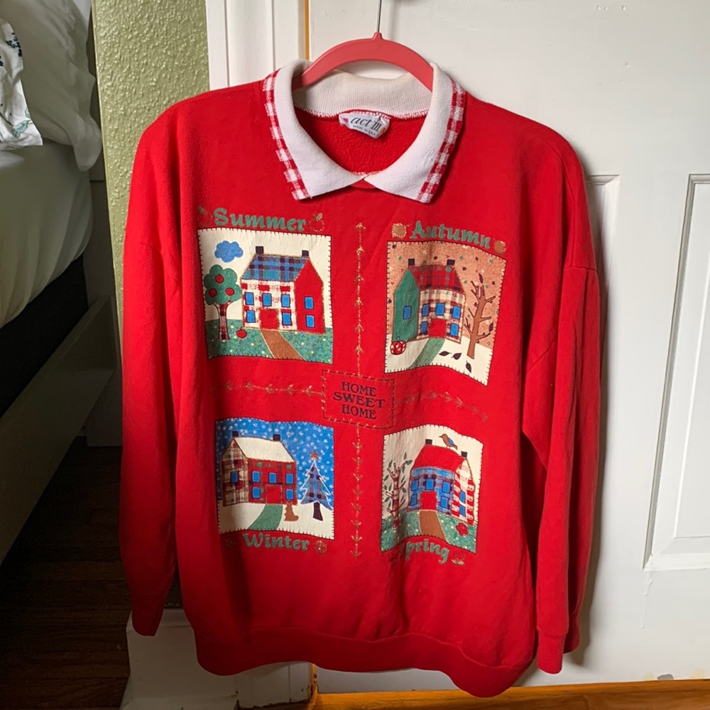 Vintage women’s sweatshirt with collar